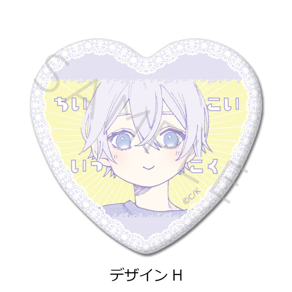 『恋せよまやかし天使ども』ハート型缶バッジ デザインH